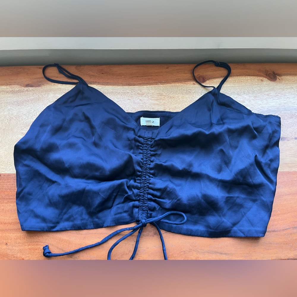 Aerie Navy Blue Ruched Bralette